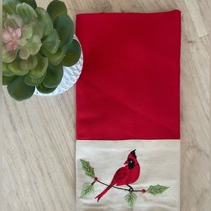 New! Cardinal embroidered tea towel Buy 2 for $20!